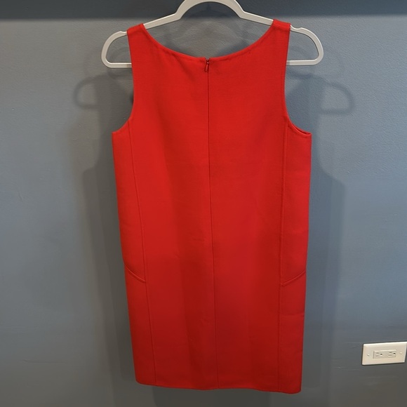 Oscar de la Renta Red Wool  Sleeveless Midi Dress - Picture 4 of 6